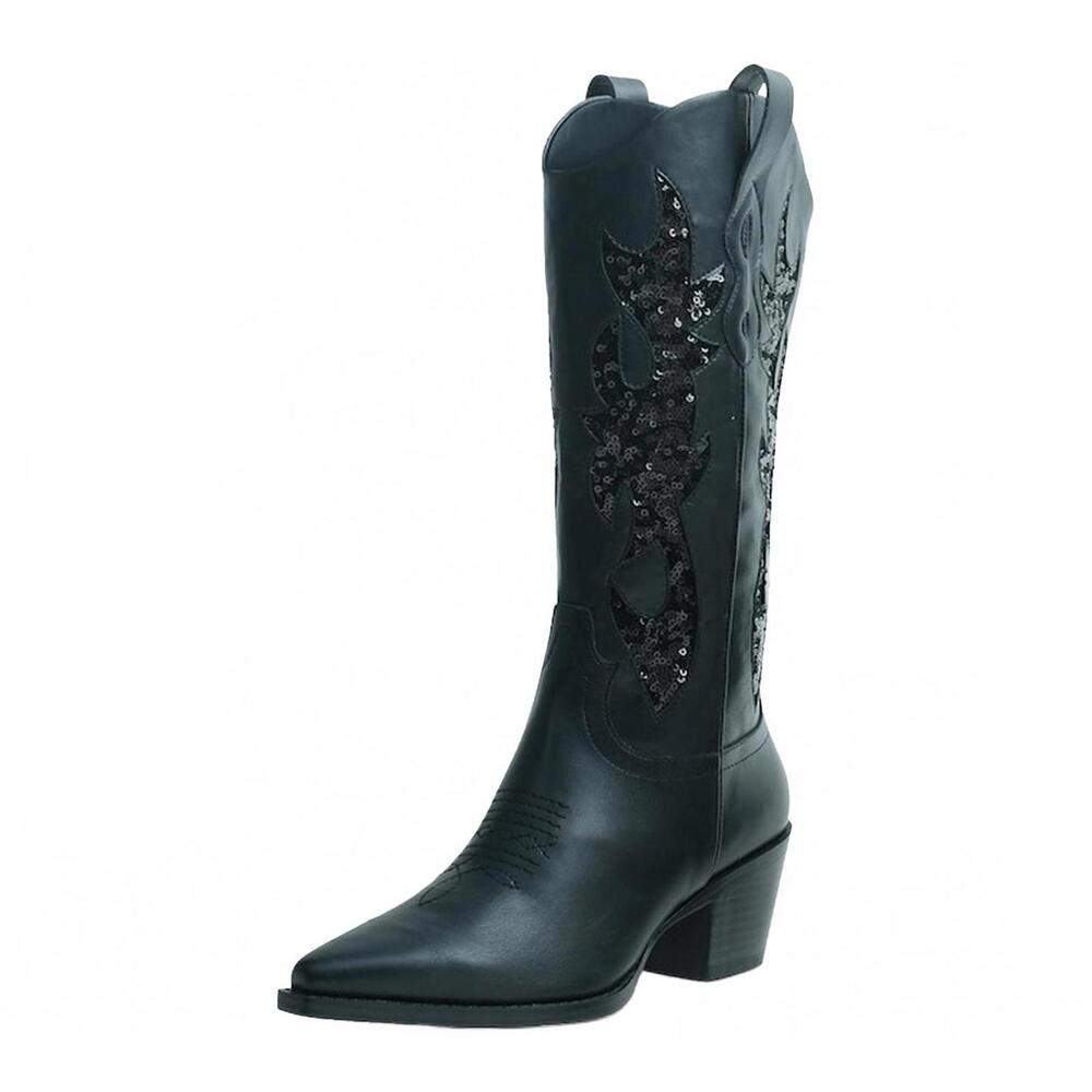 Wild Pair  Black Cowboy Boots with Embellished Design Women's size 5.5